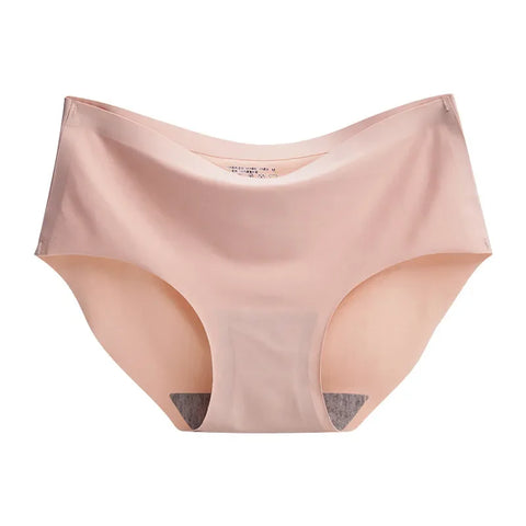 Women's Sexy  Panties Ladies Underwear Female  Seamless Ice Silk  Solid Briefs  Mid-Waist  Comfortable  Breathable G String