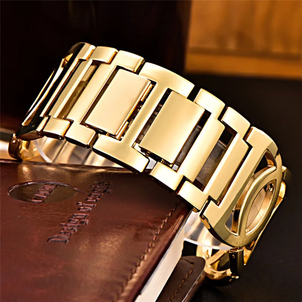 Luxury Brand Women's Gold Watch Stainless Steel Magic Bracelet Vintage Style Quartz Wristwatch for Ladies