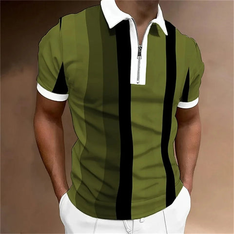 Summer Top Casual T-shirt Button Collar Super Large Casual Polo Shirt Men's New T-shirt Classic Short sleeved Polo Shirt