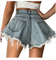 Denim Shorts for Women Summer Beach Fashion Loose Wide Leg Jeanette Casual Style Shorts