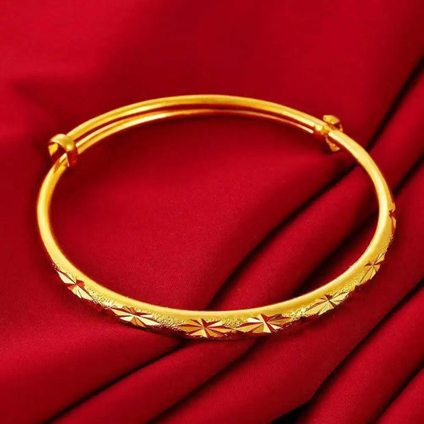 Gold Colour Bracelet Women's Open Glossy Classic All Over The Sky Star Bangles Bracelet For Women Luxury Imitation Gold Jewelry