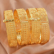 Ethiopian Gold Color Bangle for Women Eye Catching Short African Jewelry Bracelet for Girls Wedding Gift from Middle East