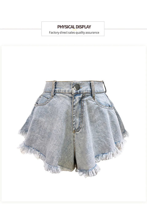 Denim Shorts for Women Summer Beach Fashion Loose Wide Leg Jeanette Casual Style Shorts