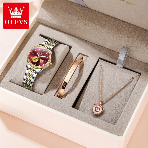 OLEVS 6706 Automatic Mechanical Wristwatch for Women Luxury Flower Diamond Dial Waterproof Ladies Hand Clock