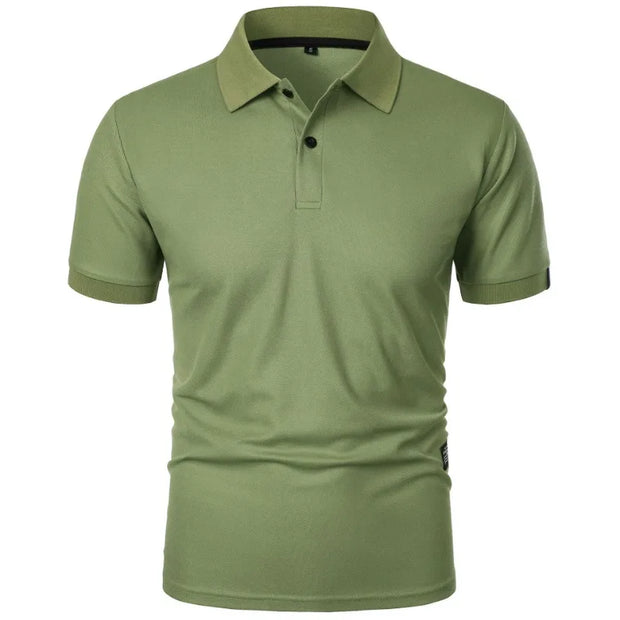 New Solid Color Polo Shirt Men's Short Sleeve Button Tshirts Lapel Lightweight  Streetwear Sport Casual Tops