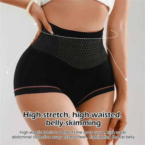 High Waist Women Panties Flat Belly Shaping Briefs Breathable Mesh Transparent Knickers Tummy Hip Lift Underpants