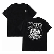 Punk Skull Misfits Band Graphic T-Shirt Unisex Short Sleeve 100% Cotton Cool Design Streetwear Top for Men