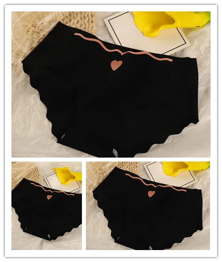 3PCS/Lot Sexy Ice Silk Panties Women Middle Waist Seamless Briefs Female Ladies Traceless Underwear Girl Intimates Lingerie M-XL