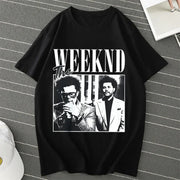 Short Sleeve Women's Fashion T-Shirt featuring Pop Singer Artist The Weeknd Anime Print for Girls Eye Catching Keep Short Cartoon Design