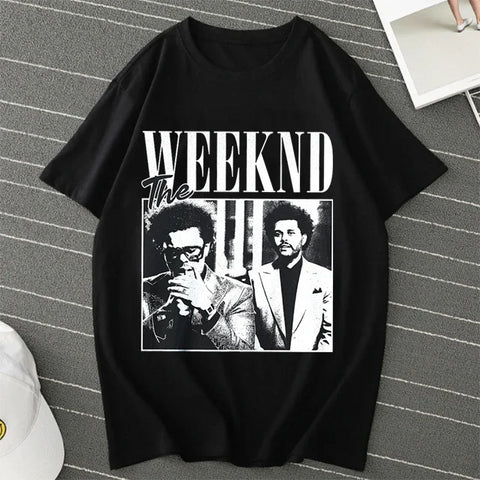 Short Sleeve Women's Fashion T-Shirt featuring Pop Singer Artist The Weeknd Anime Print for Girls Eye Catching Keep Short Cartoon Design