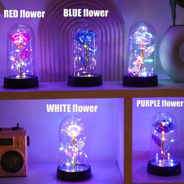 Rose Light Beautiful Realistic Looking Night Light Rose Eternal Flower Party Supplies LED Simulation Rose Flower Decorative