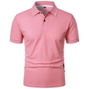 New Solid Color Polo Shirt Men's Short Sleeve Button Tshirts Lapel Lightweight  Streetwear Sport Casual Tops