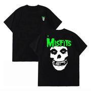 Punk Skull Misfits Band Graphic T-Shirt Unisex Short Sleeve 100% Cotton Cool Design Streetwear Top for Men