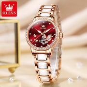 OLEVS Brand Women's Mechanical Watch Steel Strip Automatic Wristwatch Short and Eye-Catching