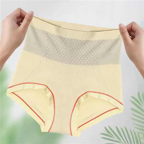 High Waist Women Panties Flat Belly Shaping Briefs Breathable Mesh Transparent Knickers Tummy Hip Lift Underpants