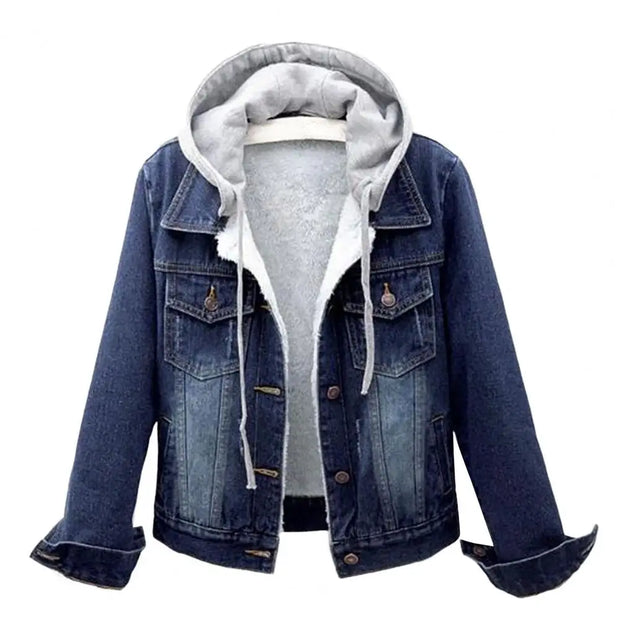 Women Winter Jacket  Stylish Plus Size Plush Denim Winter Coat  Soft Winter Coat