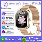 Women's Smart Watch Heart Rate & Blood Pressure Monitor Music Playback AI Voice Sports BT Calling for Xiaomi Huawei