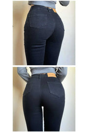 Skinny Women's Stretch Jeans Slim Fashion Korean Pencil Pants Autumn Vintage Black Gray Blue Washed Mom Jeans Leggings