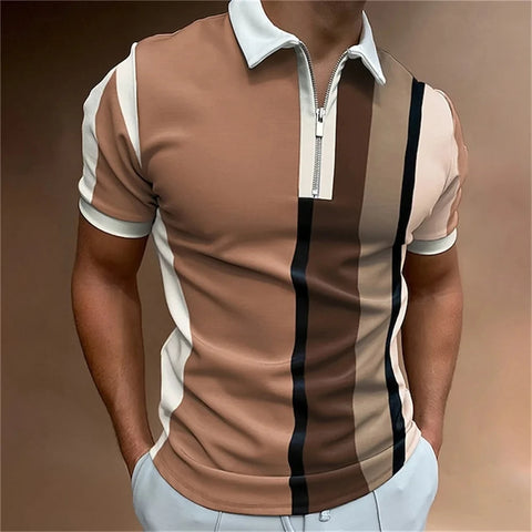 Summer Top Casual T-shirt Button Collar Super Large Casual Polo Shirt Men's New T-shirt Classic Short sleeved Polo Shirt