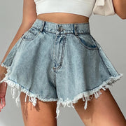 Denim Shorts for Women Summer Beach Fashion Loose Wide Leg Jeanette Casual Style Shorts