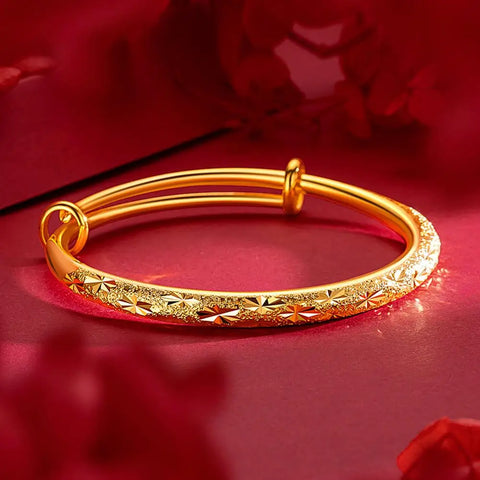 Gold Colour Bracelet Women's Open Glossy Classic All Over The Sky Star Bangles Bracelet For Women Luxury Imitation Gold Jewelry