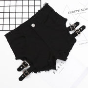 New High Waist Thin Hole Denim Shorts With High Fork Women's Nightclub Cotton Micro Shorts Jeans Feminino