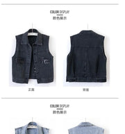 2024 Fashion Design Women's Denim Vest Sequins Waistcoat Korean Style Leeveless Jacket for Summer Autumn Season