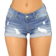 Fabulous Short Jeans Pure Colors Denim Shorts Button Simple Denim Shorts  Slim Fit