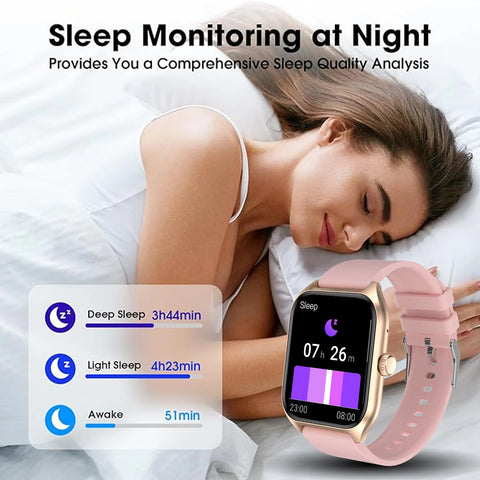 Men Women AI Voice Assistant Smart Watch 1.96'' HD Screen Activity Trackers with 100+ Sports Sleep Heart Rate Monitor