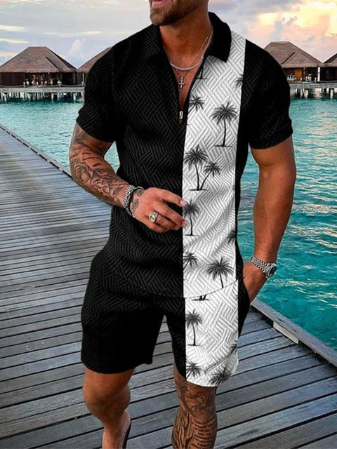 Summer Hawaii 3D Print Polo Shirts Shorts Sets Men's Fashion Oversized Short Sleeve Shirt Pants Set Suits Man Tracksuit Clothing