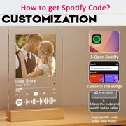 Personalized Spotify Song Plaque with Photo Birthday Valentine Gift Custom Acrylic Music Board Couples Gift with Code and Text