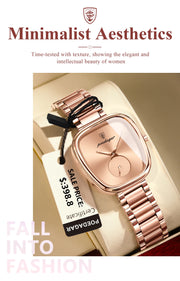 POEDAGAR Luxury Stainless Steel Quartz Watch for Women Waterproof Elegant Ladies Clock High Quality Wristwatch