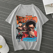 Short Sleeve Women's Fashion T-Shirt featuring Pop Singer Artist The Weeknd Anime Print for Girls Eye Catching Keep Short Cartoon Design