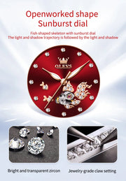 OLEVS Brand Women's Mechanical Watch Steel Strip Automatic Wristwatch Short and Eye-Catching