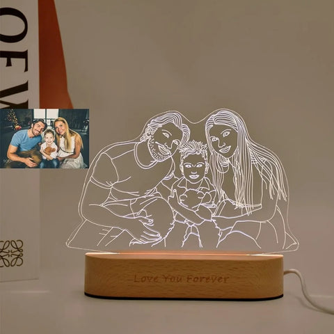 Dropshipp Personalized 3D Photo Lamp Engraving Base Custom Valentine's Day Anniversary Birthday Christmas 3D Night Lights Gifts