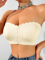 Front button underwear bra no underwire smooth breathable comfortable solid color gathering no trace invisible