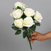 9Head Artificial Roses Bride Wedding Home Decor Holding Roses Bouquet of Large Roses Artificial Rose Bouquet