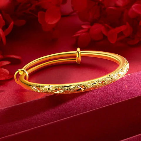 Gold Colour Bracelet Women's Open Glossy Classic All Over The Sky Star Bangles Bracelet For Women Luxury Imitation Gold Jewelry