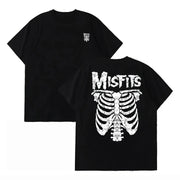 Punk Skull Misfits Band Graphic T-Shirt Unisex Short Sleeve 100% Cotton Cool Design Streetwear Top for Men