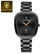 POEDAGAR Luxury Stainless Steel Quartz Watch for Women Waterproof Elegant Ladies Clock High Quality Wristwatch