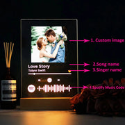 Personalized Spotify Song Plaque with Photo Birthday Valentine Gift Custom Acrylic Music Board Couples Gift with Code and Text