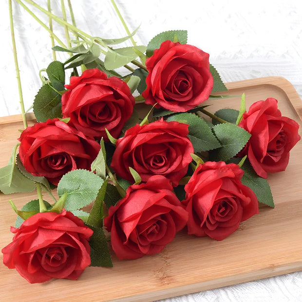 51cm Artificial Rose Flower Valentine's Day Home Wedding Decoration Simulation Flower Fake Flower Feel Flannel Rose