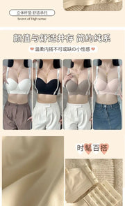 Seamless Underwear Women's Small Breasts Push Up And Look Bigger Without Wire Rings To Shrink Side Breasts Letter Strap Bra