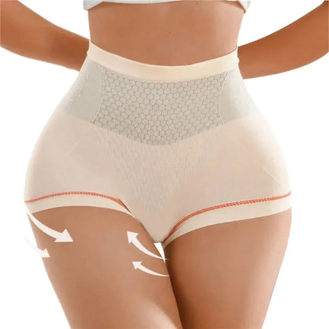 High Waist Women Panties Flat Belly Shaping Briefs Breathable Mesh Transparent Knickers Tummy Hip Lift Underpants