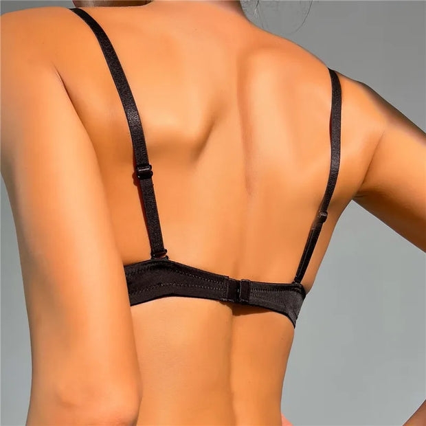 Sexy Low Cut Push Up Bra Backless Invisible Seamless Dive V Lingerie Wedding Underwear for Women