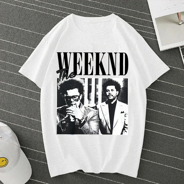 Short Sleeve Women's Fashion T-Shirt featuring Pop Singer Artist The Weeknd Anime Print for Girls Eye Catching Keep Short Cartoon Design