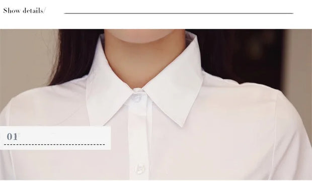 Fashion White Short Sleeve Women's Blouse Solid Tops for Autumn 2023 Ladies Work Shirt Eye Catching Basic Clothing