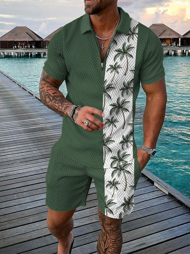 Summer Hawaii 3D Print Polo Shirts Shorts Sets Men's Fashion Oversized Short Sleeve Shirt Pants Set Suits Man Tracksuit Clothing